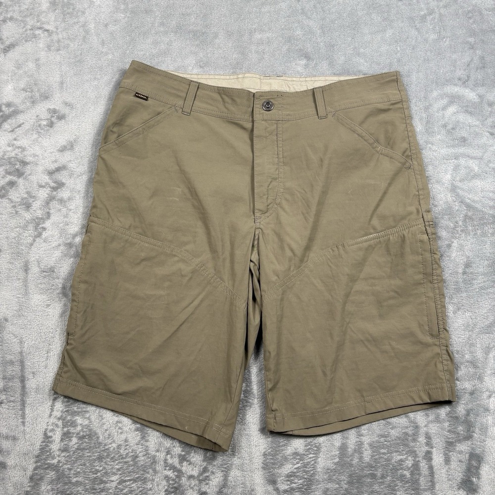Kuhl Renegade Men's 36 Brown Nylon Zip Pocket Outerwear Shorts 10" Inseam